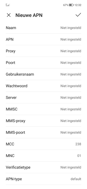 Voer internetgegevens in