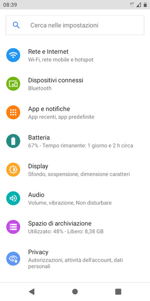 Seleziona Rete e Internet