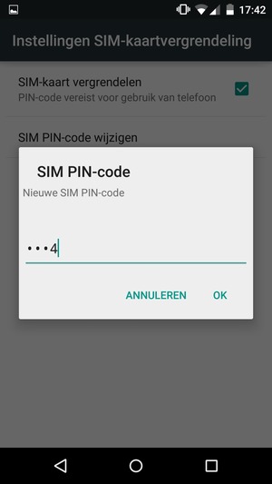 Voer uw Nieuwe SIM PIN-code in en selecteer OK