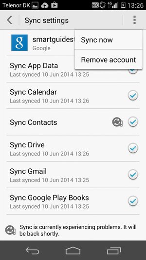 If your screen looks like this, select the Menu button and select Sync now