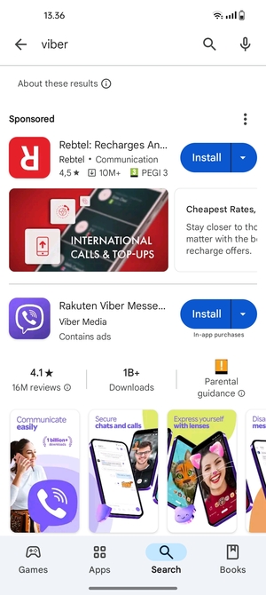 Select the app