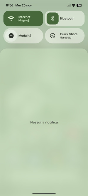 Scorri nuovamente verso il basso il menu in alto