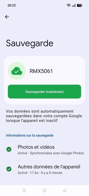 Sélectionnez Sauvegarder maintenant