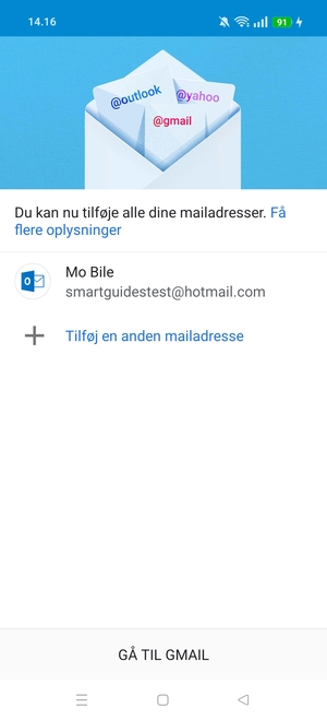 Vælg GÅ TIL GMAIL