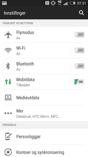 Velg Mobildata