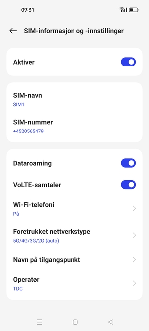 Slå Dataroaming på eller av
