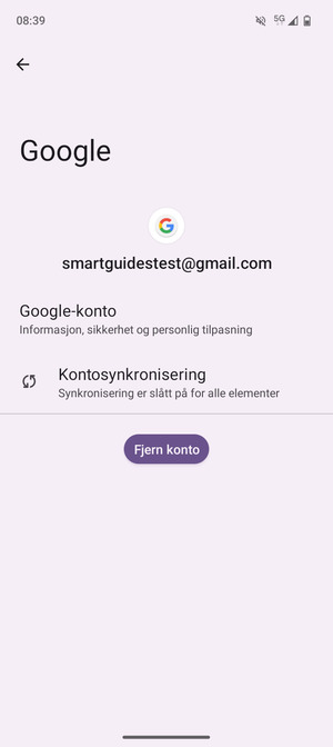 Velg Kontosynkronisering