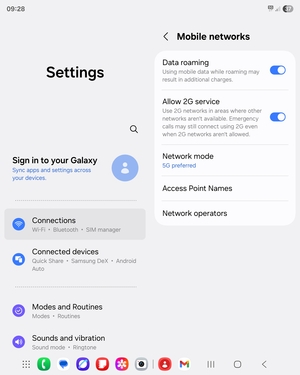 Turn Data roaming on or off