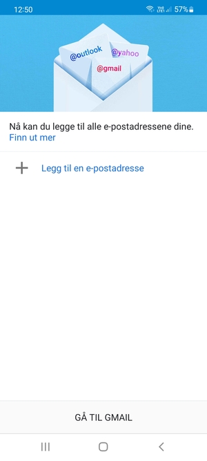 Velg Legg til en e-postadresse