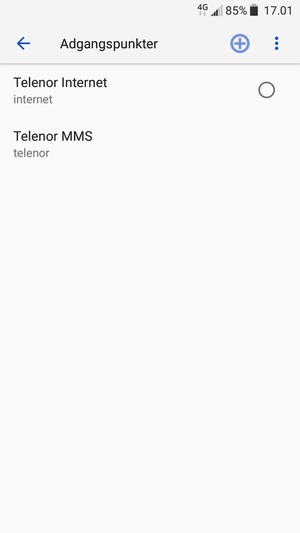 Vælg internetadgangspunktet