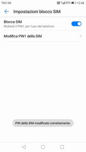 Il tuo PIN della SIM è stato modificato