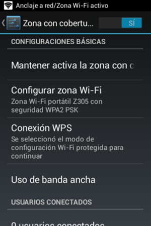 El teléfono ha sido configurado para su uso como módem