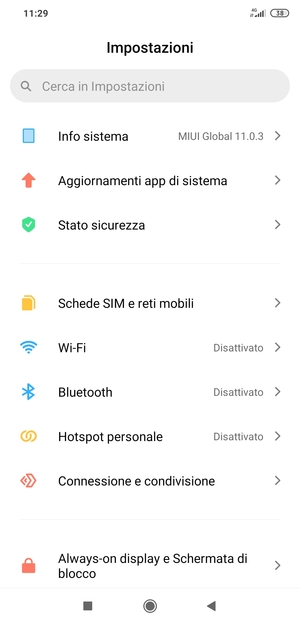 Seleziona Wi-Fi