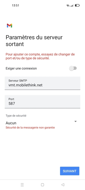 Sélectionnez SUIVANT