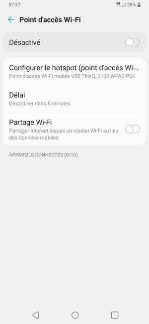Sélectionnez Configurer le hotspot point d'accès Wi-Fi
