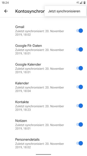 Wählen Sie Jetzt synchronisieren