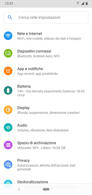Seleziona Rete e Internet
