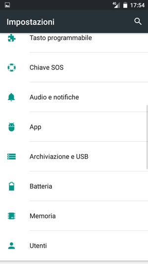 Scorri e seleziona Batteria