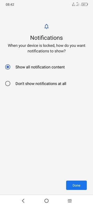 Select your preferred option and select Done