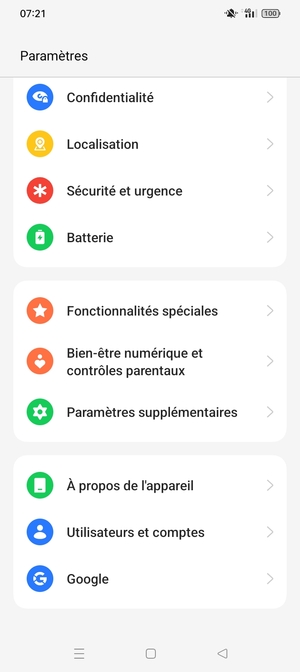 Faites défiler et sélectionnez À propos de l'appareil