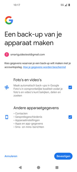 Selecteer uw voorkeursopties en selecteer Bevestigen