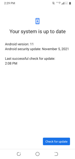 If your phone is up to date, you will see the following screen