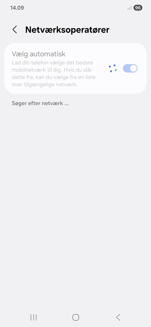 Afvent at søgningen er afsluttet