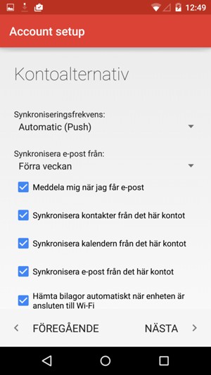 Välj NÄSTA