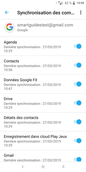 Sélectionnez le bouton du Menu