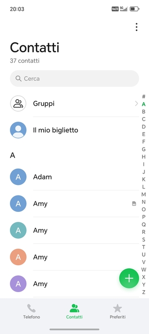 Seleziona il tasto Menu