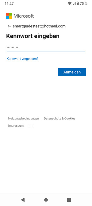 Geben Sie Ihre Passwort ein und wählen Sie Anmelden