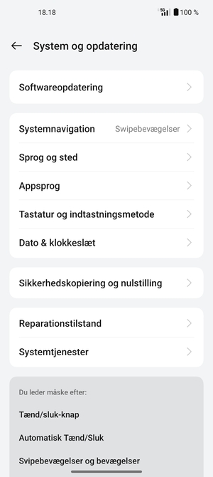 Vælg Softwareopdatering