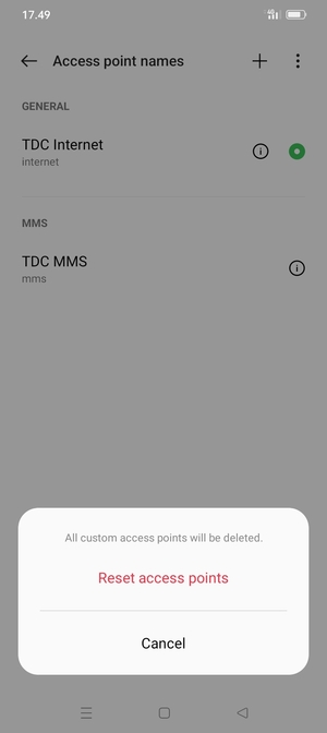 Select Reset access points