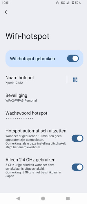 Uw telefoon is nu geïnstalleerd voor gebruik als modem
