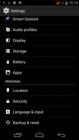 Scroll to and select Backup & reset