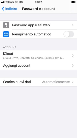Seleziona Aggiungi account