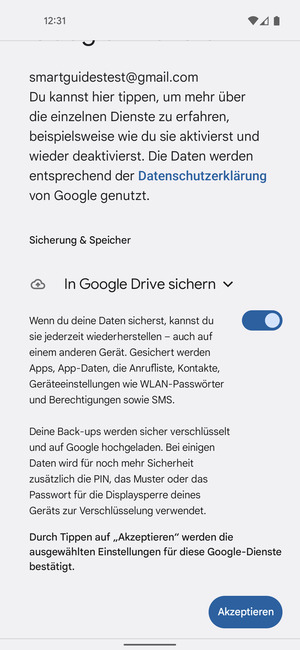 Wählen Sie Akzeptieren