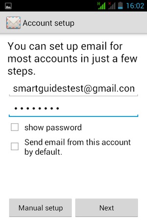 Enter your Gmail or Hotmail address and Password. Select Next