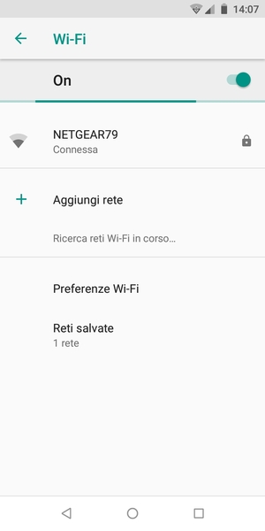 Ora sei connesso alla rete Wi-Fi