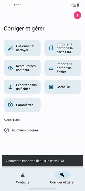 Vos contacts vont être enregistrés sur votre compte Google et dans votre téléphone lors de la prochaine synchronisation de Google.