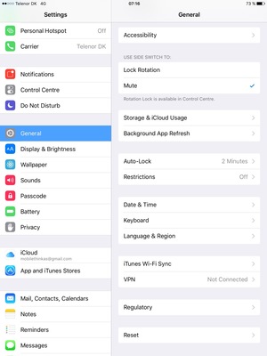 Scroll to and select Reset