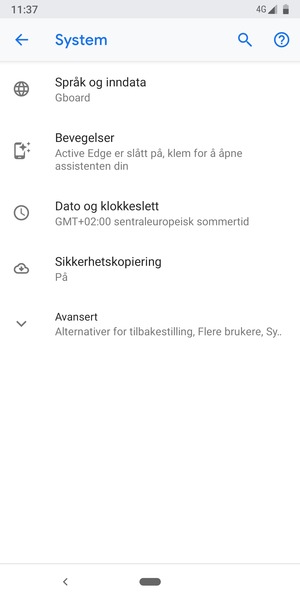 Velg Avansert