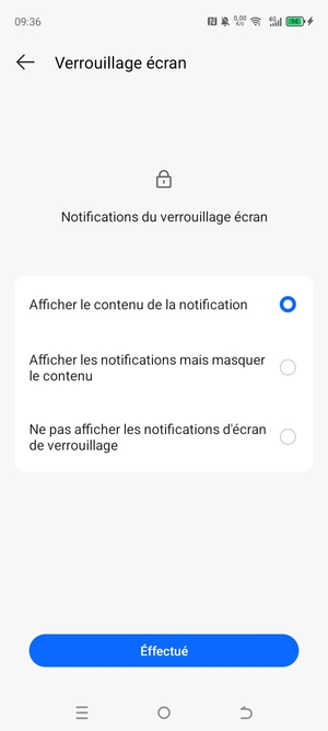Sélectionnez votre option préférée et sélectionnez Effectué