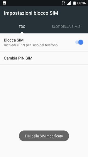 Il tuo PIN della SIM è stato modificato