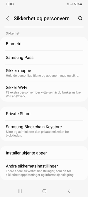 Bla til og velg Andre sikkerhetsinnstillinger