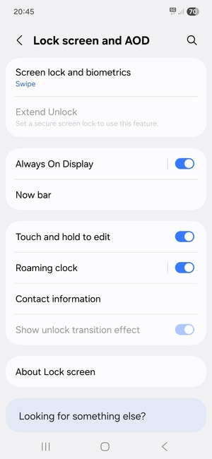Select Screen lock and biometrics