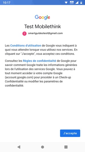 Sélectionnez J'accepte