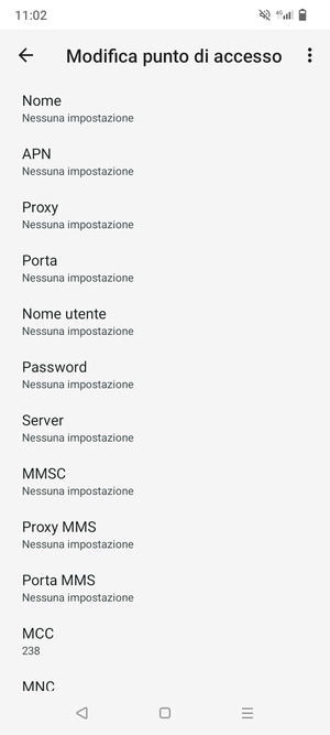 Inserisci informazioni MMS
