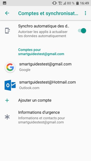 Sélectionnez votre compte Google