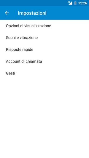 Se viene visualizzata questa schermata, seleziona Account di chiamata